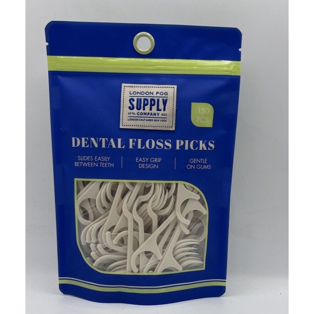 London Fog Supply Dental Floss Picks 150 Count Easy Grip Teeth Cleaning New